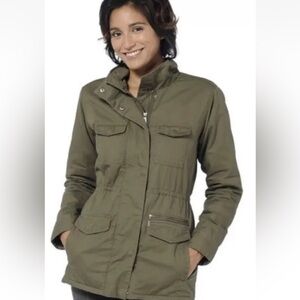 Horny Toad Green Ghostwriter Utility Jacket Wool Blend Lining Women’s Size Small